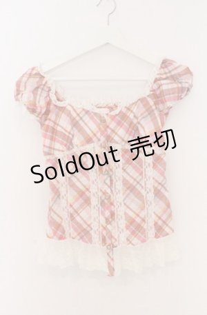 画像: LIZ LISA / タータンチェックブラウス  ピンク O-26-02-24-1062-LO-BL-YM-OS