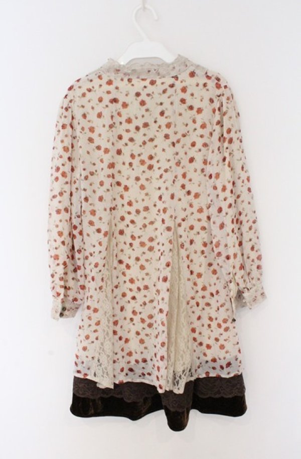 画像4: axes femme / 花柄シフォンワンピース M キナリ O-26-02-24-1006-AX-OP-OW-OS (4)