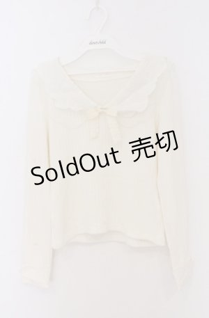 画像: LIZ LISA / スカラップレース襟テレコニットソー F アイボロー O-26-02-24-1064-LO-TO-YM-OS