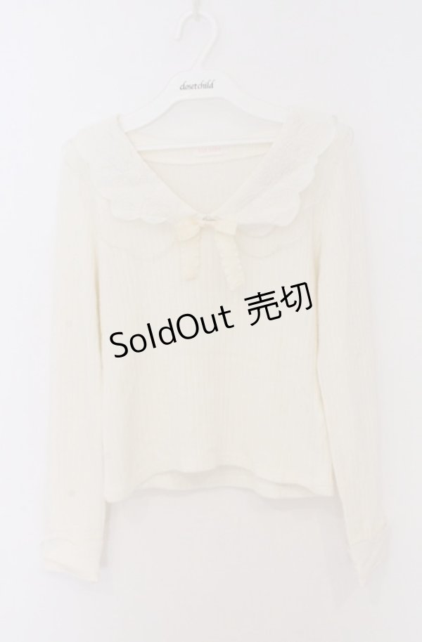 画像1: LIZ LISA / スカラップレース襟テレコニットソー F アイボロー O-26-02-24-1064-LO-TO-YM-OS (1)