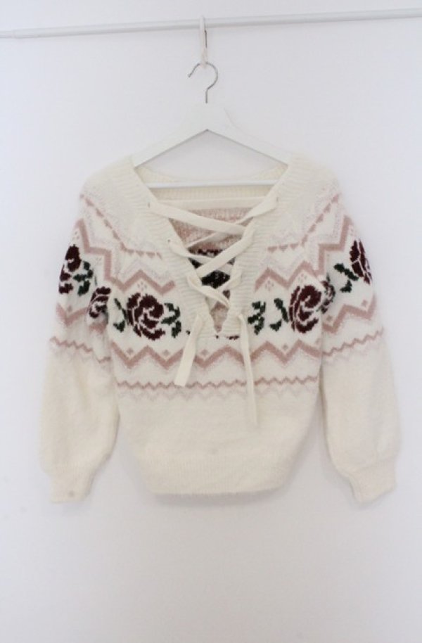 画像2: LIZ LISA / ボヘミアンプルオーバーニット 0 シロ O-26-02-24-1065-LO-TO-YM-OS (2)