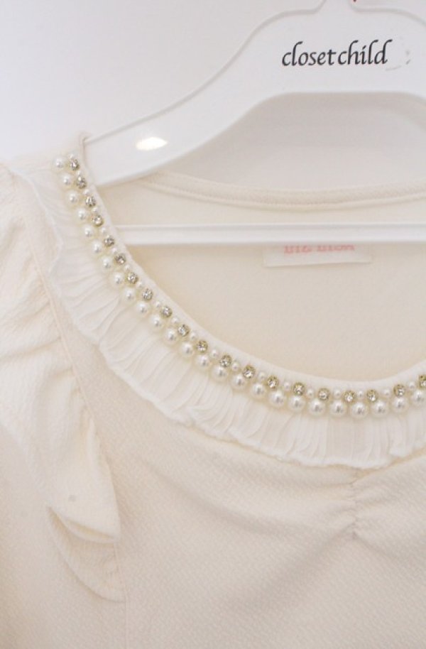 画像2: LIZ LISA / ビジュ襟トップス 0 アイボリー O-26-02-24-1066-LO-TO-YM-OS (2)