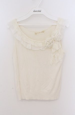 画像: JESUS DIAMANTE / ローズモチーフ付きタンク  アイボリー O-26-02-24-1067-JE-TO-OW-OS