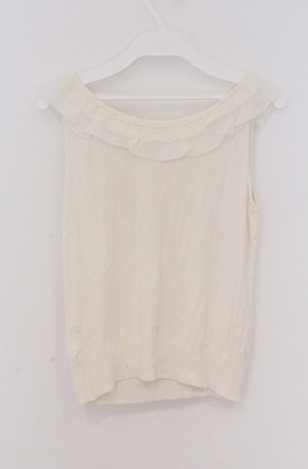 画像3: JESUS DIAMANTE / ローズモチーフ付きタンク  アイボリー O-26-02-24-1067-JE-TO-OW-OS (3)