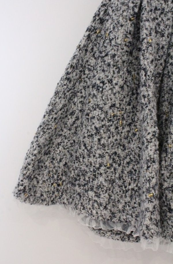 画像2: LIZ LISA / ウエストリボンツイードスカート F グレーｘネイビー O-26-02-24-1073-LO-SK-YM-OS (2)