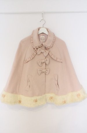 画像: Ank Rouge / リボンポンチョコート M ピンク O-26-02-24-1008-CA-CO-OW-OS