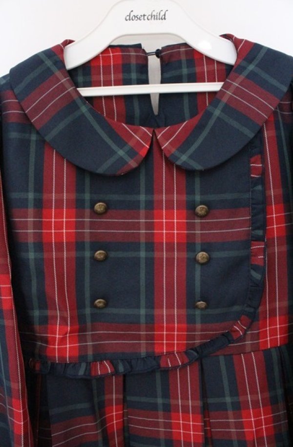 画像2: FLC / 皆方由衣コラボ MINA*タータンチェックワンピース M グリーン×アカ O-26-02-24-1010-LO-OP-IG-OS (2)