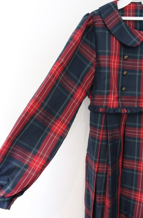 画像3: FLC / 皆方由衣コラボ MINA*タータンチェックワンピース M グリーン×アカ O-26-02-24-1010-LO-OP-IG-OS (3)