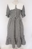 画像1: majoretty / スクエアカラーワンピース M シロ×ギンガム　クロ×シロ O-26-02-24-1011-GO-OP-IG-OS (1)