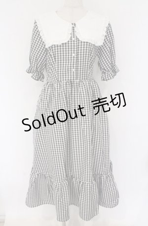 画像: majoretty / スクエアカラーワンピース M シロ×ギンガム　クロ×シロ O-26-02-24-1011-GO-OP-IG-OS