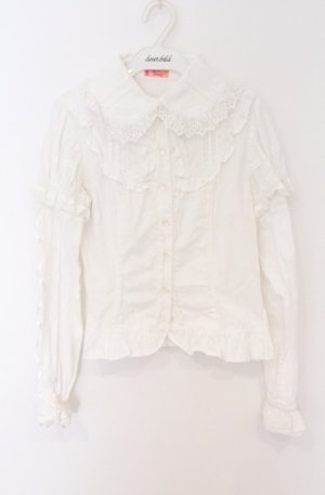 画像: Angelic Pretty / クラシックブラウス【旧タグ】  シロ×シロ O-26-02-24-1013-AP-BL-IG-OS