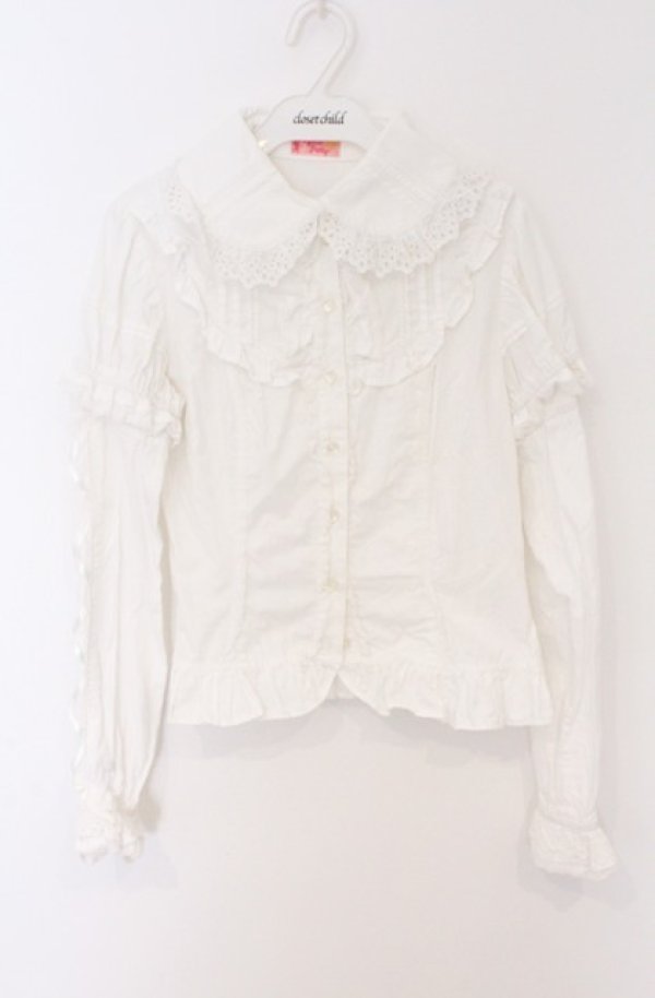 画像1: Angelic Pretty / クラシックブラウス【旧タグ】  シロ×シロ O-26-02-24-1013-AP-BL-IG-OS (1)