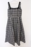 画像1: m petit by misako / リボンチェックジャンパースカート M グレー×クロ O-26-02-24-1014-LO-OP-IG-OS (1)