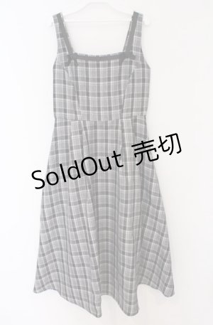 画像: m petit by misako / リボンチェックジャンパースカート M グレー×クロ O-26-02-24-1014-LO-OP-IG-OS