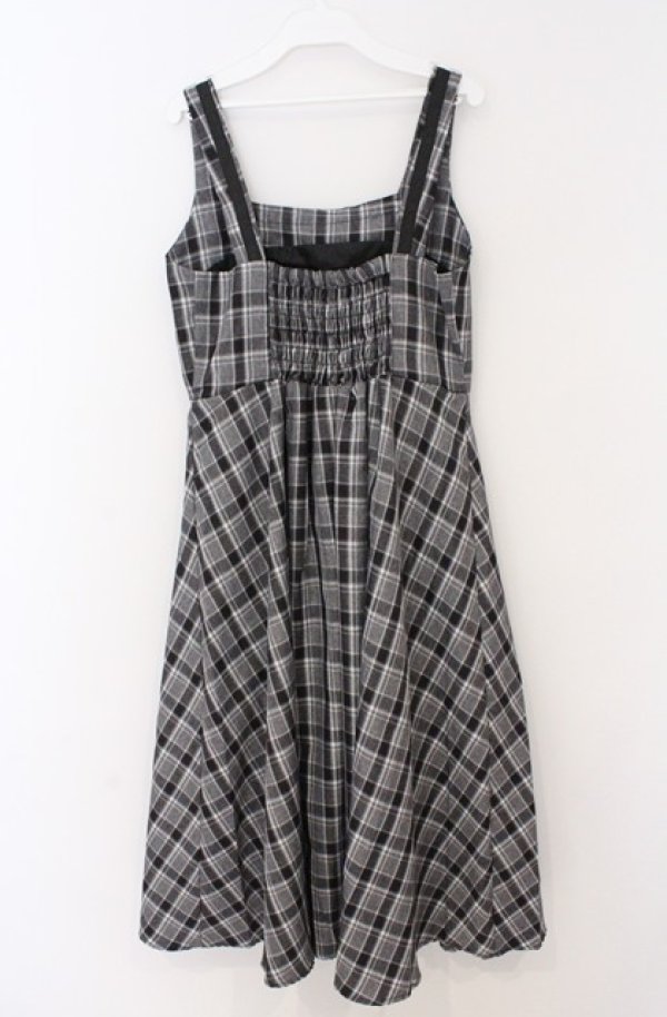 画像3: m petit by misako / リボンチェックジャンパースカート M グレー×クロ O-26-02-24-1014-LO-OP-IG-OS (3)