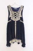 画像1: axes femme / 刺繍レースチュニック M ネイビー O-26-02-24-1018-AX-OP-IG-OS (1)