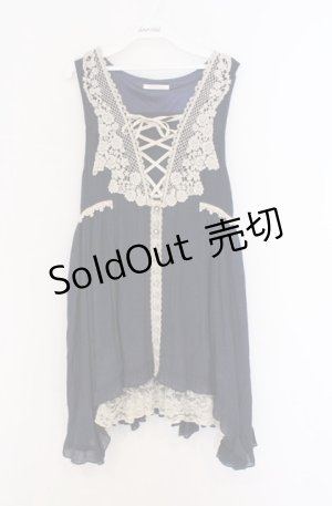 画像: axes femme / 刺繍レースチュニック M ネイビー O-26-02-24-1018-AX-OP-IG-OS