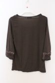 画像4: axes femme / フラワーレース配色7部袖カットソー M ブラウン O-26-02-24-1022-AX-TO-IG-OS (4)