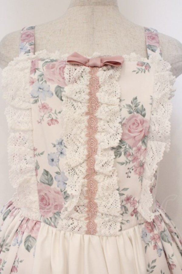 画像2: Chalmiere / クラシカルローズ柄ジャンパースカート  ピンク O-26-02-24-058-0-OP-IG-OS (2)