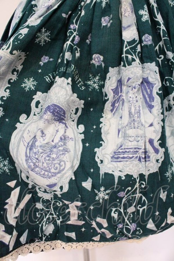 画像3: ALICE and the PIRATES / 氷の女王と白の魔法柄スカート  グリーン O-26-02-24-059-PA-SK-OW-OS (3)