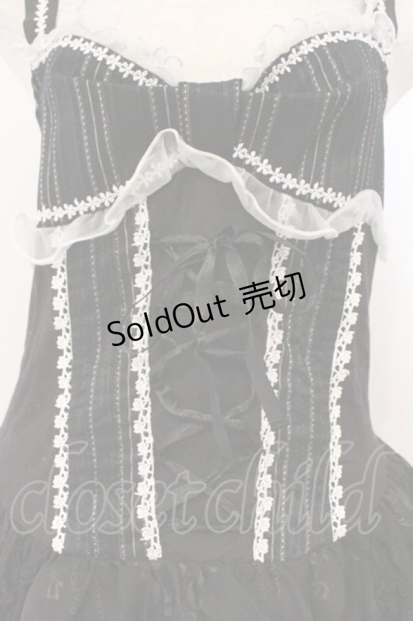 画像2: FRILL / ラビットカトラリー刺繍キャミワンピース  ブラック O-26-02-24-061-HN-OP-OW-OS (2)