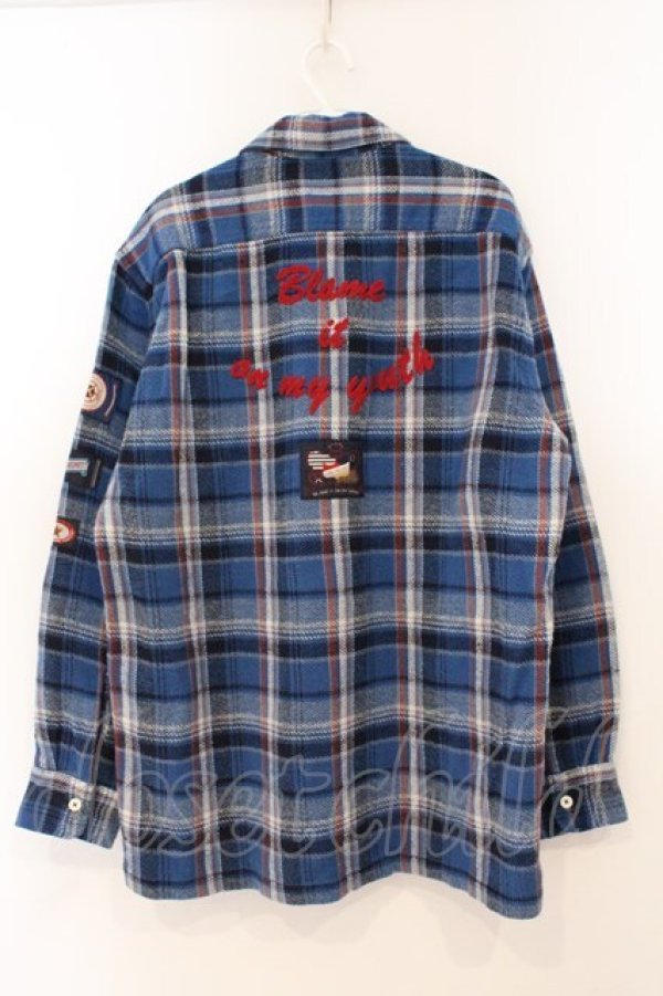 画像4: Karl Helmut / 刺繍ネルシャツ  ブルー O-26-02-24-066-EL-BL-IG-OS (4)