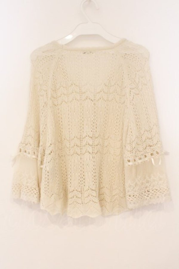 画像3: axes femme / 鍵編みケープ M オフシロ O-26-02-24-075-AX-TO-IG-OS (3)