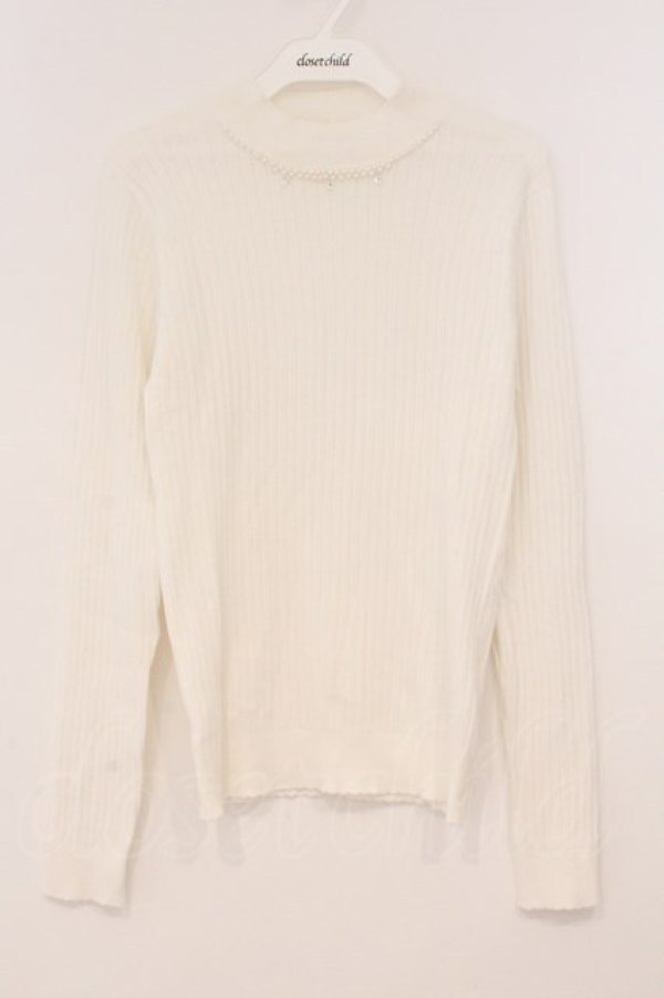 画像1: axes femme / パール配色ニット M シロ O-26-02-24-080-AX-TO-IG-OS (1)