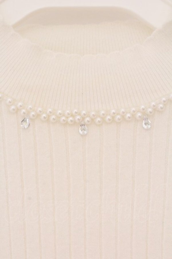 画像2: axes femme / パール配色ニット M シロ O-26-02-24-080-AX-TO-IG-OS (2)