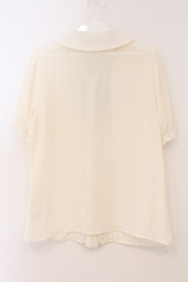 画像3: axes femme / クラシックローズ刺繍入りブラウス M オフシロ O-26-02-24-082-AX-TO-IG-OS (3)