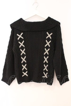 画像: axes femme / 編み上げオフタートルニット M クロ O-26-02-24-084-AX-TO-IG-OS