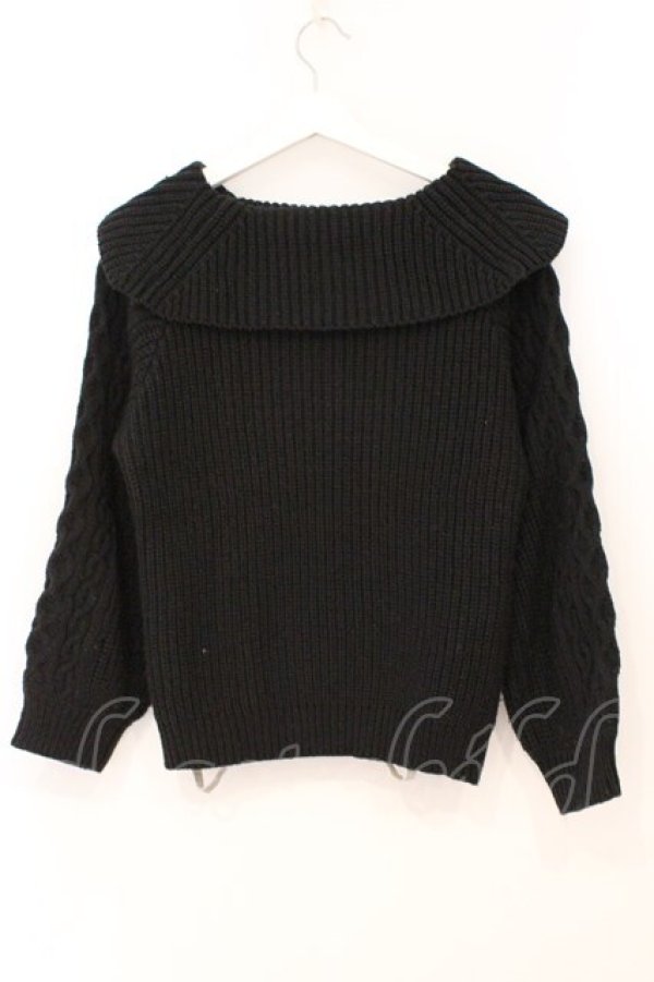 画像2: axes femme / 編み上げオフタートルニット M クロ O-26-02-24-084-AX-TO-IG-OS (2)