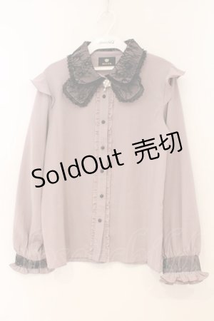 画像: Rojita / 衿レース前立てフリルブラウス F ピンク×クロ O-26-02-24-086-LO-BL-IG-OS