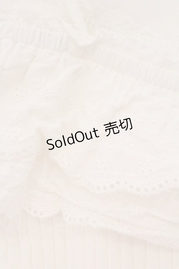 画像2: Secret Honey / カットワークレースフリルノースリーブトップス  シロ O-26-02-24-087-CA-TO-IG-OS (2)