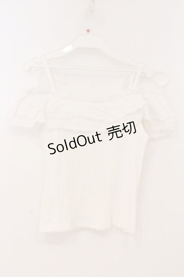 画像3: Secret Honey / カットワークレースフリルノースリーブトップス  シロ O-26-02-24-087-CA-TO-IG-OS (3)