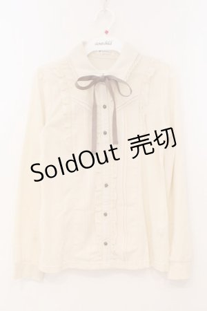 画像: axes femme / 前立てデザインブラウス風プルオーバー M オフ O-26-02-24-089-AX-TO-IG-OS