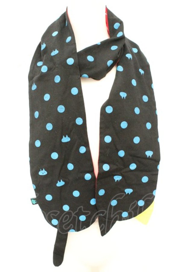 画像1: MINT NeKO / ねこストール  ブラック×レッド O-26-02-24-2052-HN-TO-OW-OS (1)