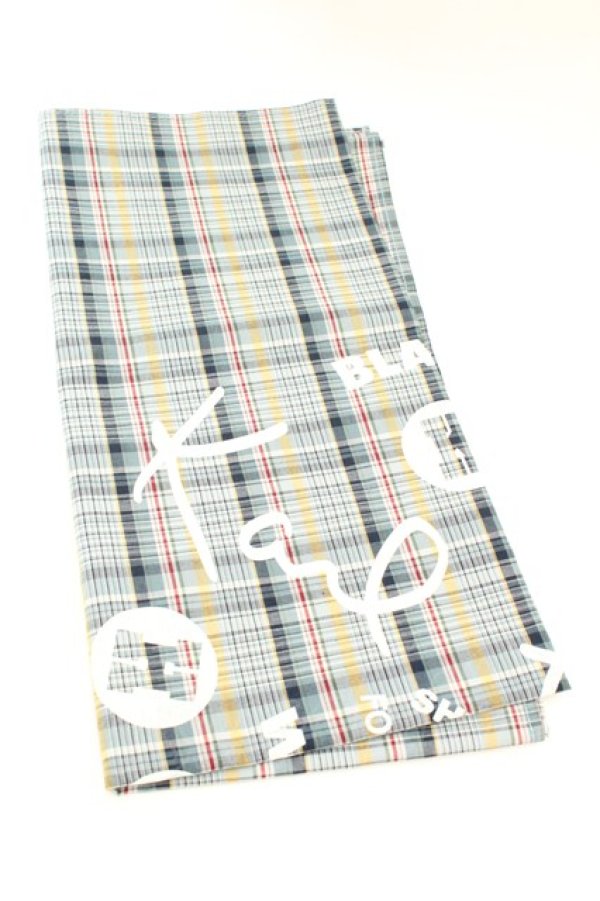 画像1: Karl Helmut / ハンカチーフ  ロゴチェック ブルー系 O-26-02-24-2074-EL-ZA-IG-OS (1)