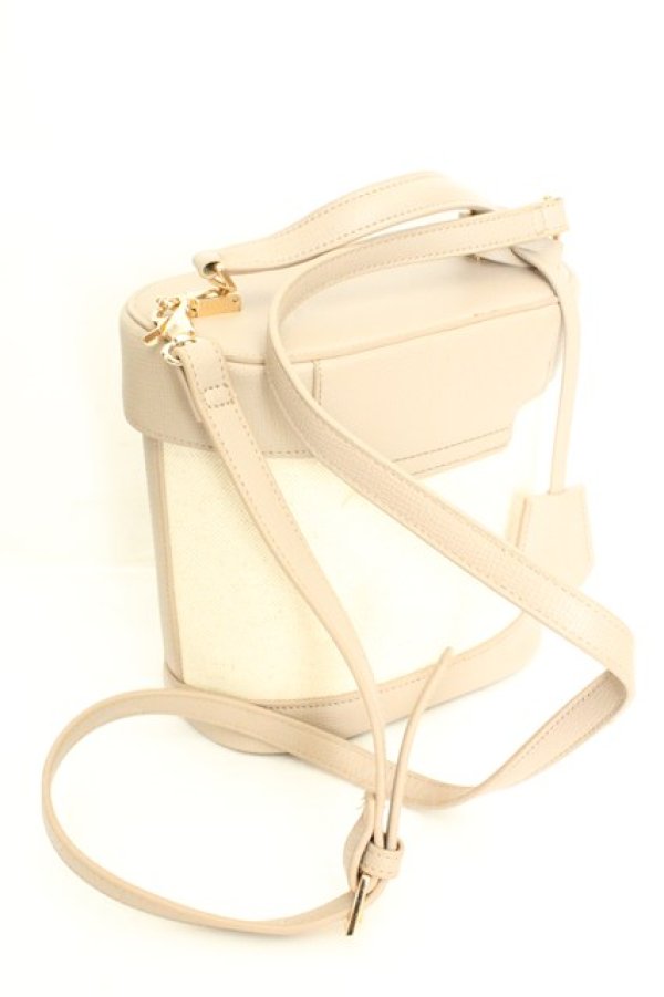 画像2: axes femme / キャンバス×合皮筒形バッグ  ベージュ O-26-02-24-2085-AX-BG-OW-OS (2)