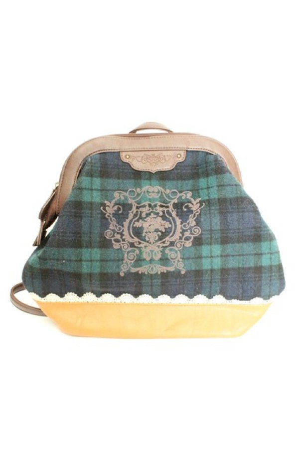 画像1: axes femme / 起毛チェックリュック  グリーン O-26-02-24-2089-AX-BG-OW-OS (1)