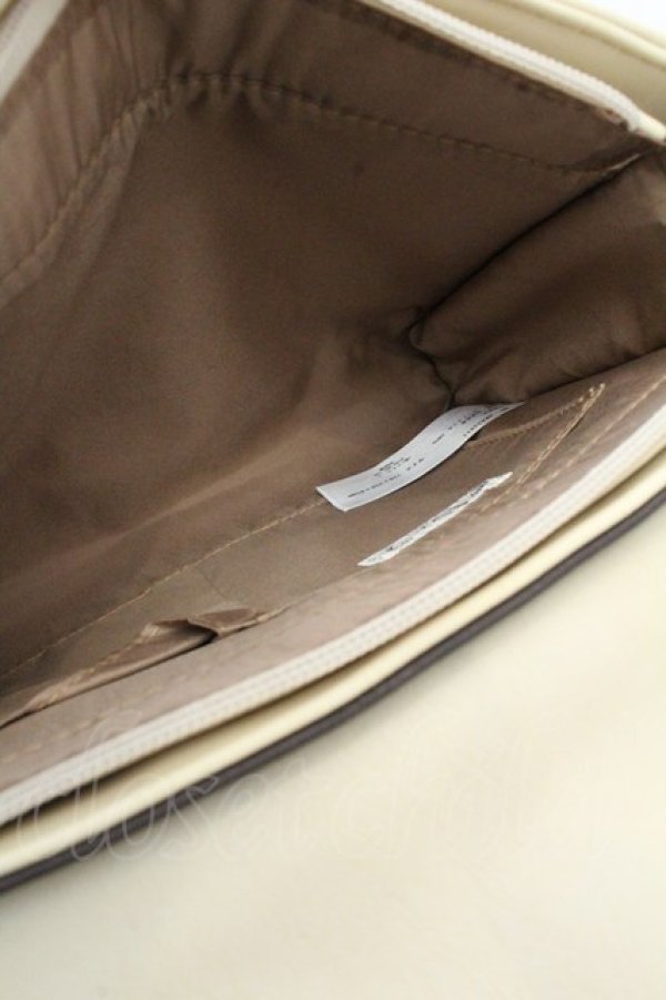 画像3: axes femme / ブックトートバッグ 210×250×65MM ブラウン×アイボリー O-26-02-24-2094-AX-BG-IG-OS (3)