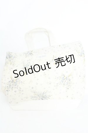 画像: PINK HOUSE / ブルーフラワリートートバッグ  アイボリー×ブルー O-26-02-24-2095-LO-BG-IG-OS