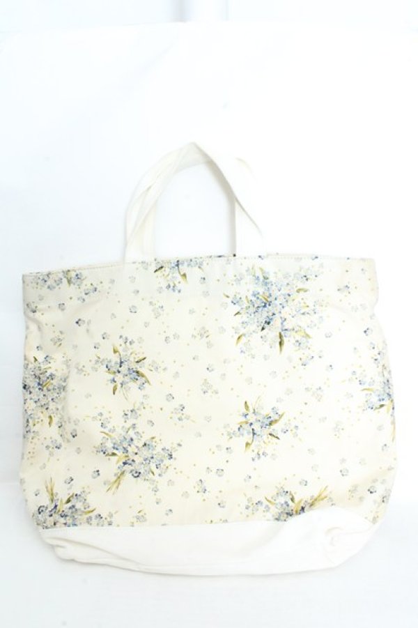 画像2: PINK HOUSE / ブルーフラワリートートバッグ  アイボリー×ブルー O-26-02-24-2095-LO-BG-IG-OS (2)