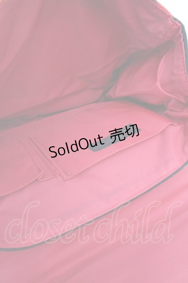 画像3: Heart E / タータン切り替えハンドバッグ  クロ×アカ O-26-02-24-2098-LO-BG-IG-OS (3)