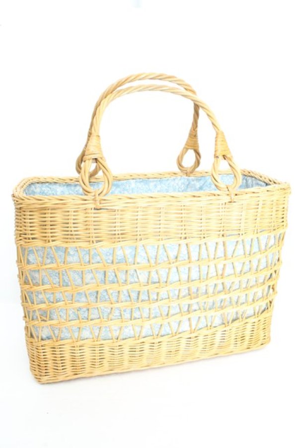 画像2: LOLITA他 / かごバッグ  ナチュラル×サックス O-26-02-24-2105-PU-BG-IG-OS (2)