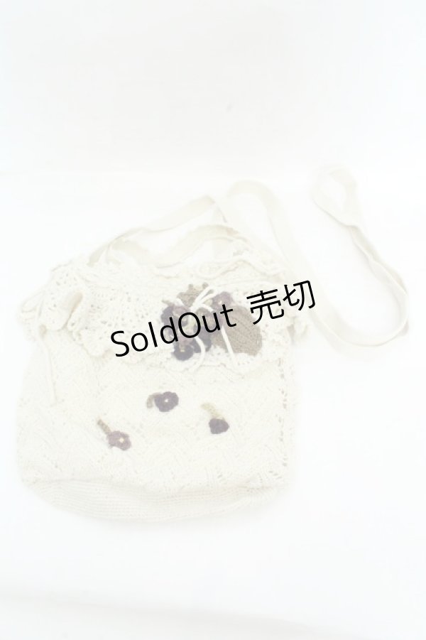 画像1: PINK HOUSE / フラワーモチーフ鍵編みポシェット  シロ O-26-02-24-2117-LO-BG-IG-OS (1)