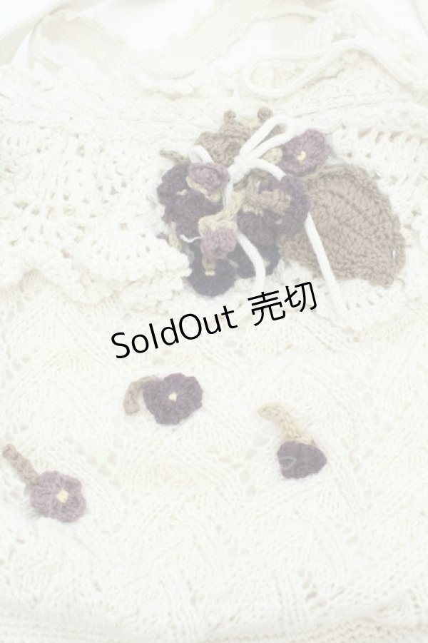 画像2: PINK HOUSE / フラワーモチーフ鍵編みポシェット  シロ O-26-02-24-2117-LO-BG-IG-OS (2)