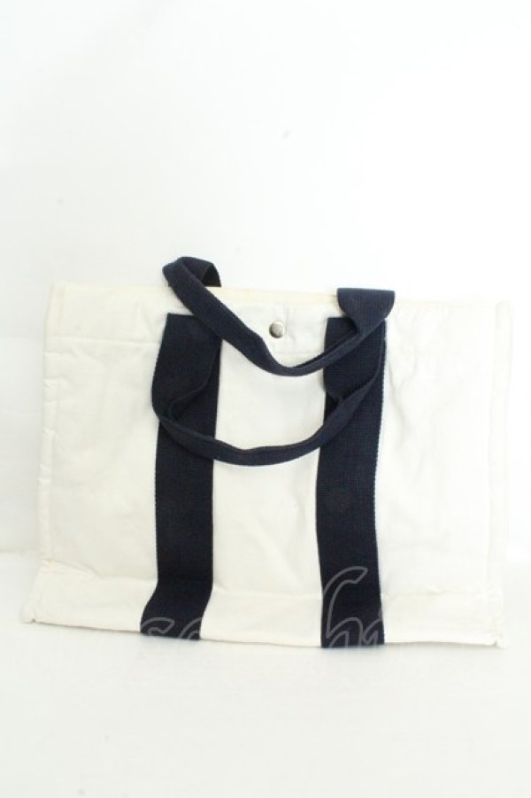 画像2: PINK HOUSE / パッチトートバッグ  オフシロ×ネイビー O-26-02-24-2119-LO-BG-IG-OS (2)