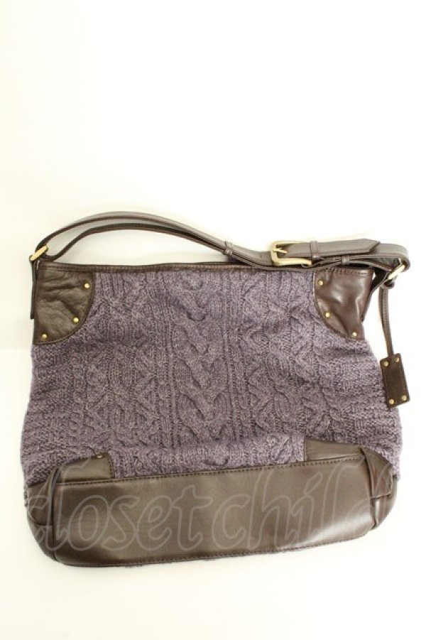 画像3: INGEBORG / 薔薇モチーフアラン編みトートバッグ  パープル O-26-02-24-2120-LO-BG-IG-OS (3)