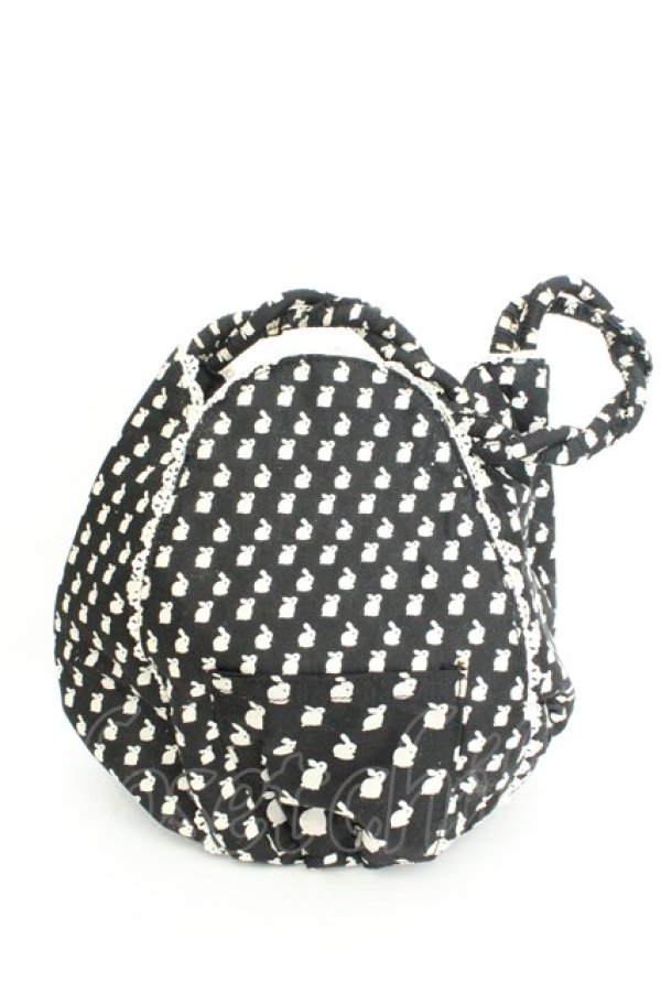 画像1: PINK HOUSE / うさぎ総柄ポーチバッグ  クロ×シロ O-26-02-24-2122-LO-BG-IG-OS (1)